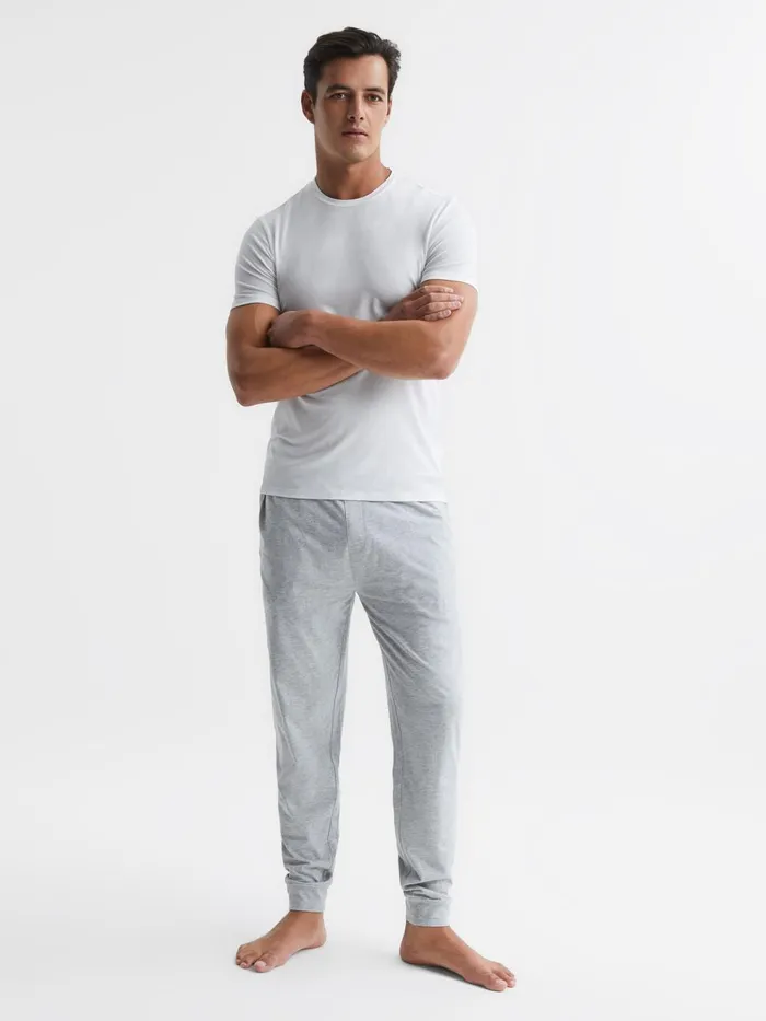 Men Reiss TShirts Aspen Crew Neck Mercerised Cotton Jersey TShirt White