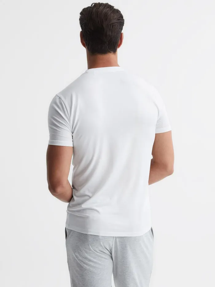 Men Reiss TShirts Aspen Crew Neck Mercerised Cotton Jersey TShirt White