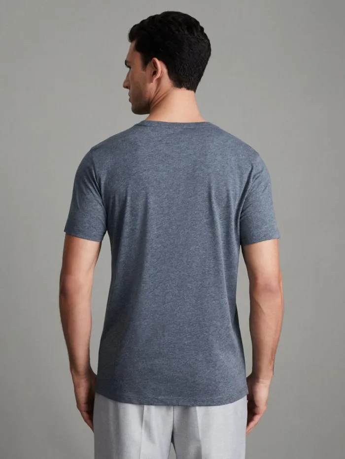 Men Reiss TShirts Bless Marl Crew Neck TShirt Airforce Blue Melange