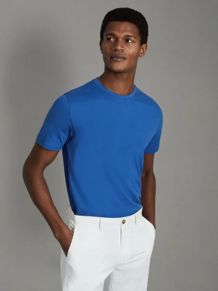 Men Reiss TShirts Bless Marl Crew Neck TShirt Lapis Blue