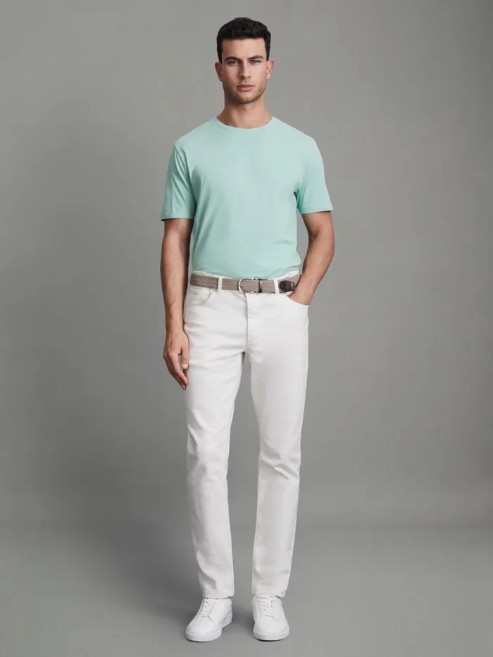 Men Reiss TShirts Bless Marl Crew Neck TShirt Ocean Green