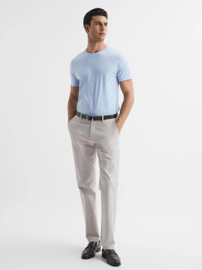 Men Reiss TShirts Bless Marl Crew Neck TShirt Soft Blue