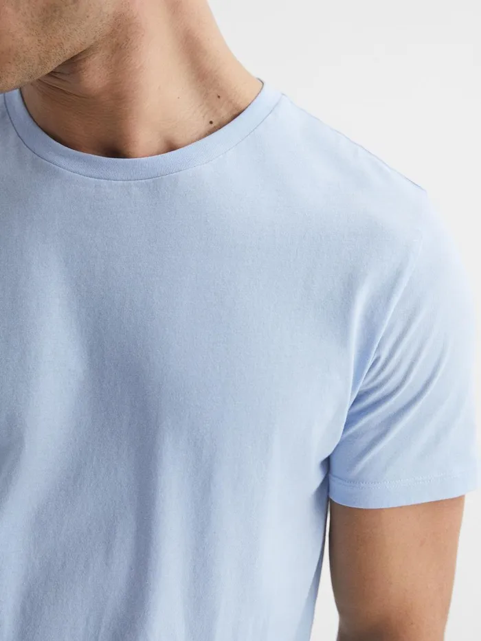 Men Reiss TShirts Bless Marl Crew Neck TShirt Soft Blue
