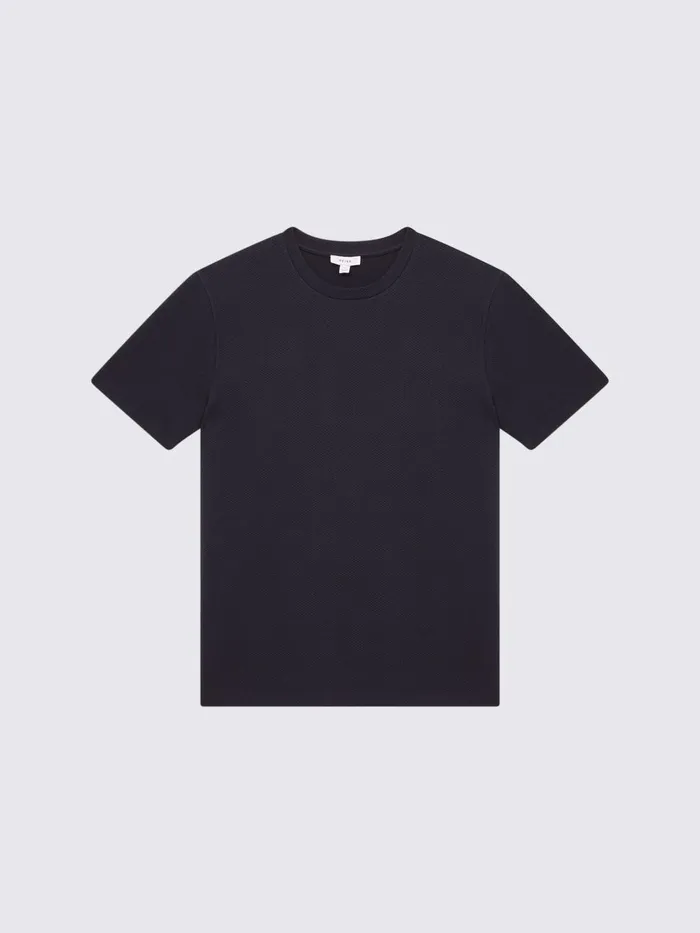 Men Reiss TShirts Cooper Slim Fit Honeycomb TShirt Navy