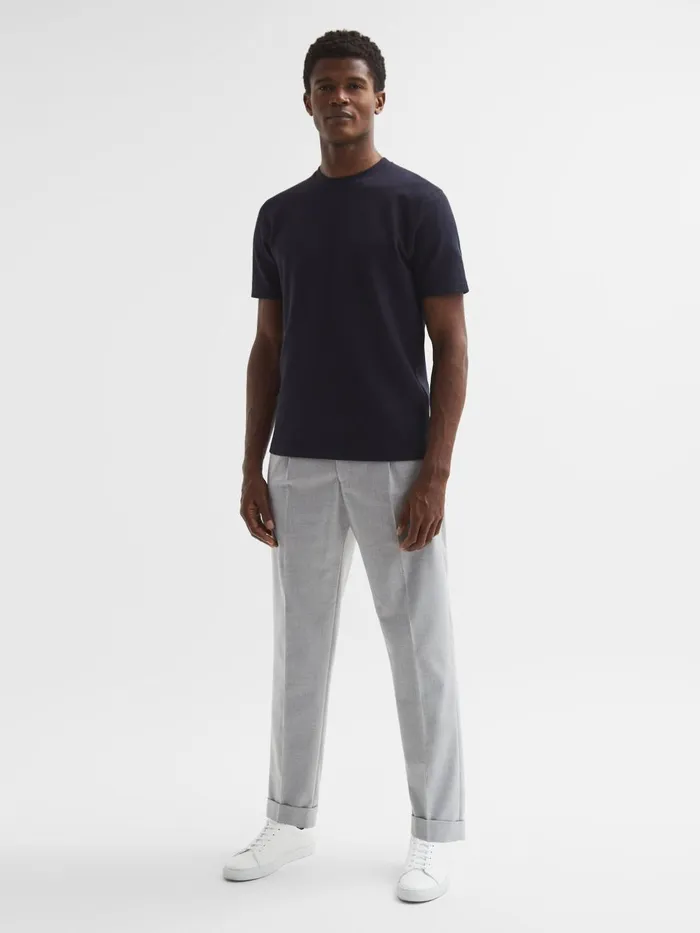 Men Reiss TShirts Cooper Slim Fit Honeycomb TShirt Navy