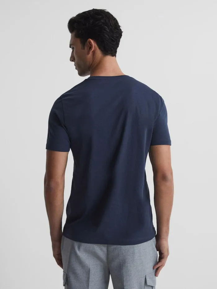 Men Reiss TShirts Dayton Cotton VNeck TShirt Airforce Blue