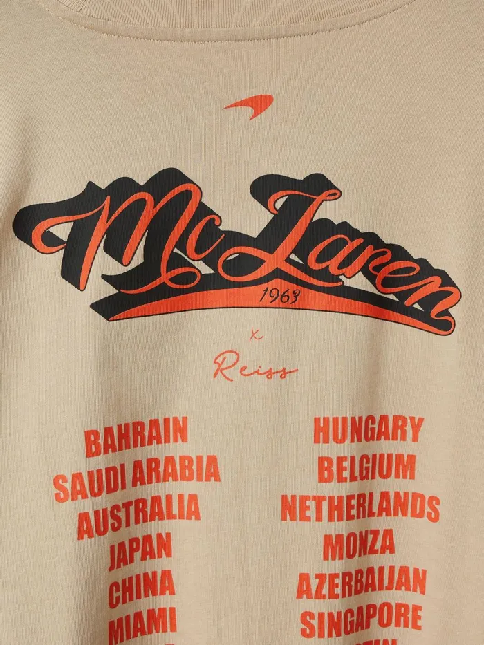 Men Reiss TShirts F1 Crew Neck Tour TShirt Taupe