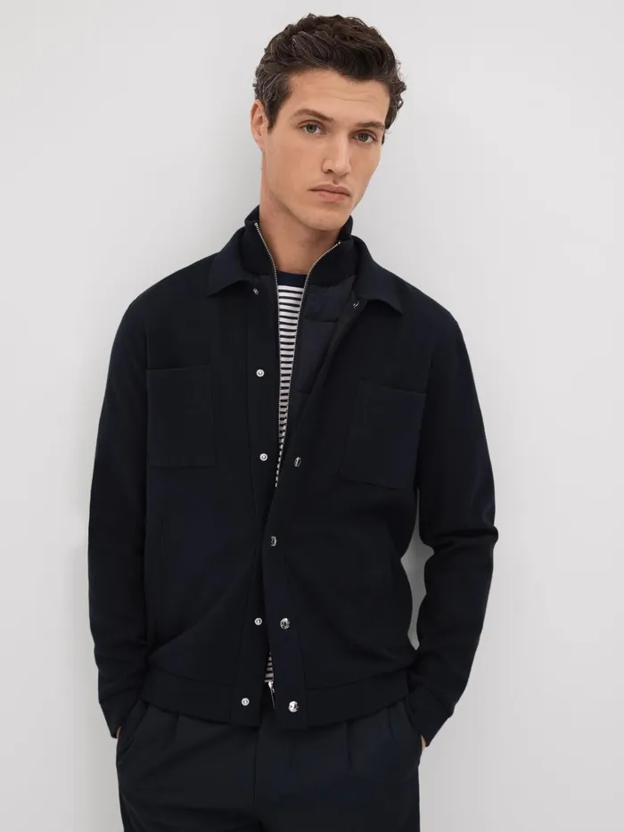 Men Reiss TShirts Keats Striped Crew Neck TShirt Navywhite