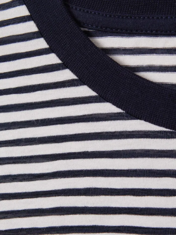 Men Reiss TShirts Keats Striped Crew Neck TShirt Navywhite