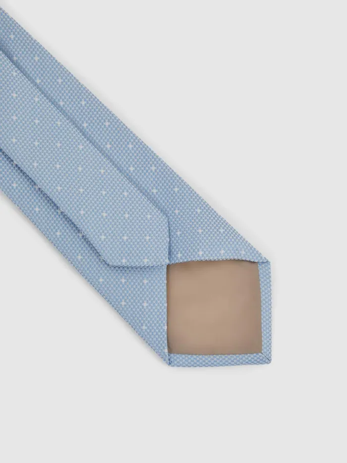 Men Reiss Ties and Pocket Squares Liam Silk Polka Dot Tie Soft Blue