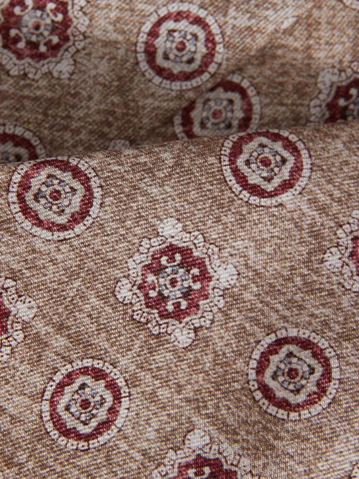 Men Reiss Ties and Pocket Squares Vasari Silk Medallion Print Tie Oatmealrose