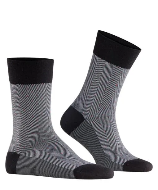 Men Sensitive Herringbone Men Socks Black FALKE Socks