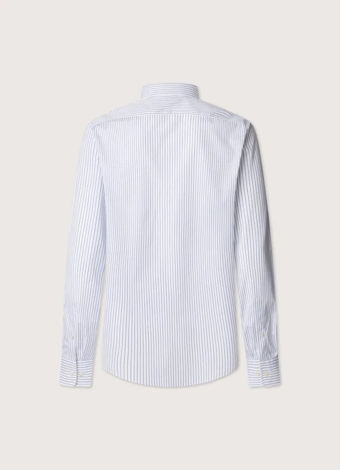 Men Shirts Faonnable Regular Fit Fine Striped Poplin Shirt Regal Blue