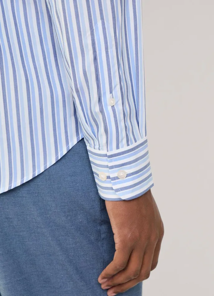 Men Shirts Faonnable Regular Fit Striped Shirt Horizon Blue
