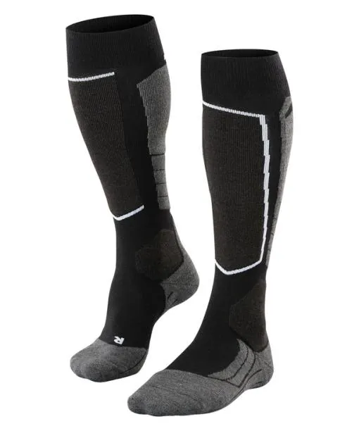 Men SK2 Intermediate Wool Men Skiing Kneehigh Socks Black FALKE Ski Socks