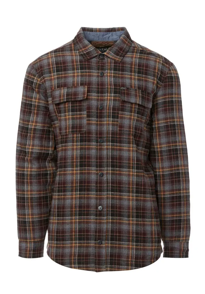 Men Soqer Charcoal Mens Shirt Jacket Charcoal Buffalo David Bitton Jackets