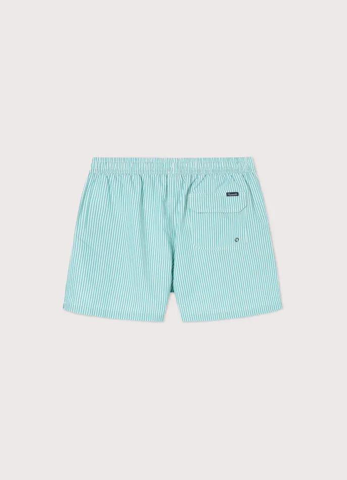 Men Swimwear Faonnable Striped Seersucker Swim Shorts Meadow Blue