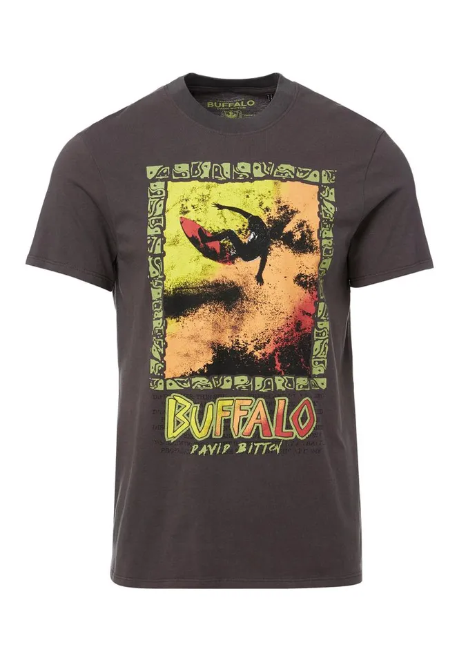 Men Tusurf Vintage Wash TShirt Charcoal Buffalo David Bitton Tops and Tees
