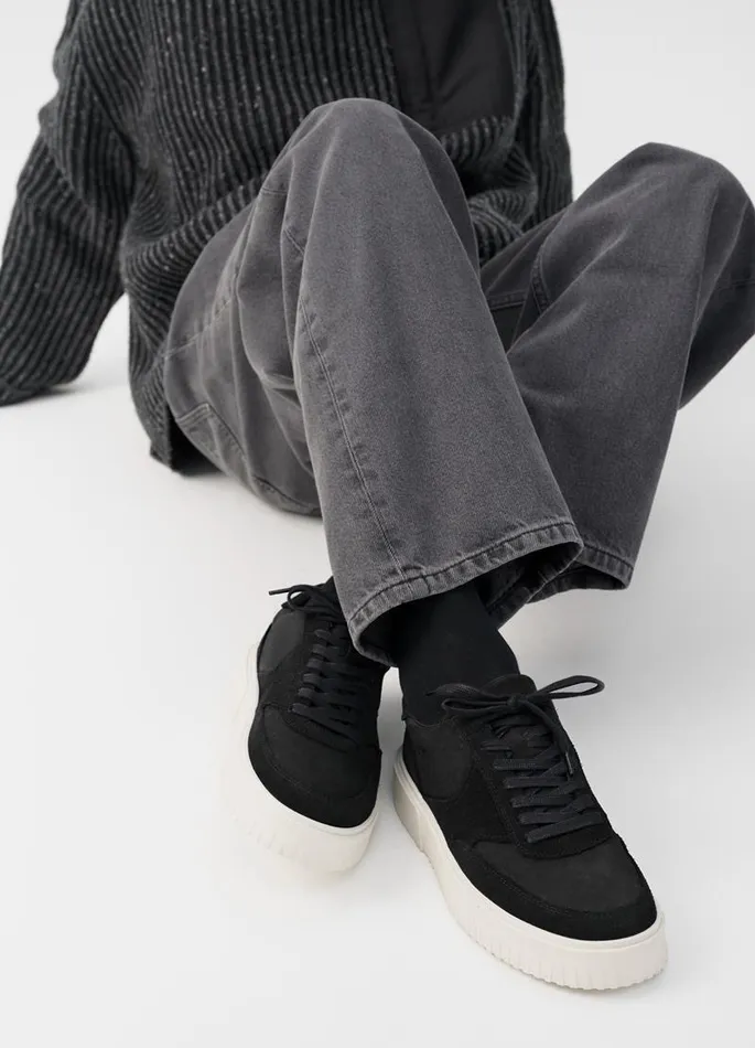 Men Vagabond Sneakers DEREK SNEAKERS Black Suedecomb