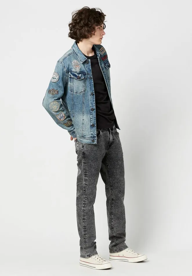 Men Vintage Patched Joe Jacket Indigo Buffalo David Bitton Jackets