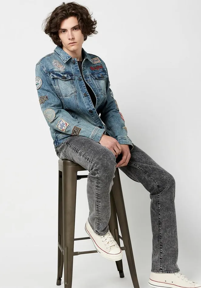 Men Vintage Patched Joe Jacket Indigo Buffalo David Bitton Jackets