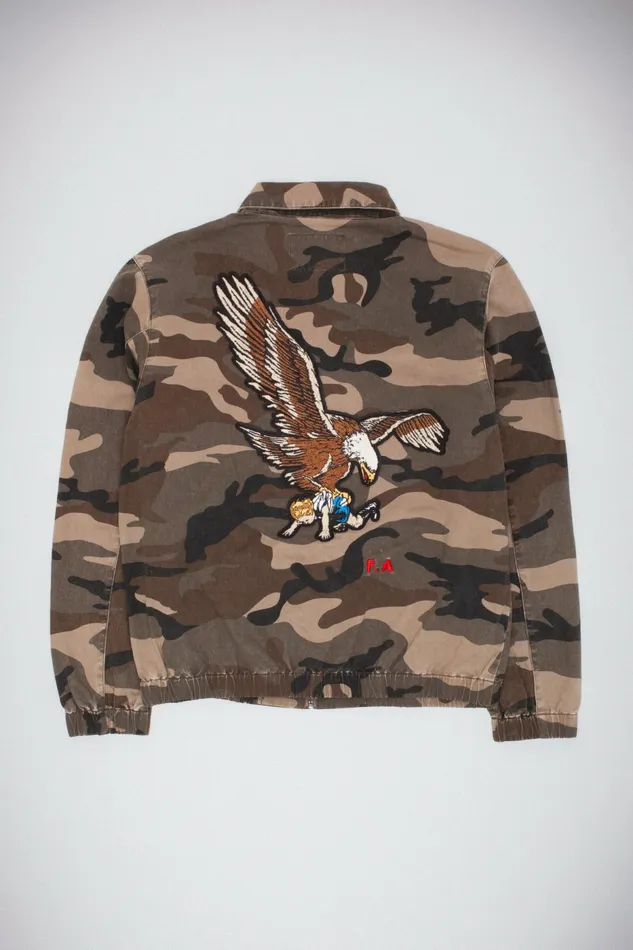 Men Washed Camo Harrington Fucking Awesome Jackets