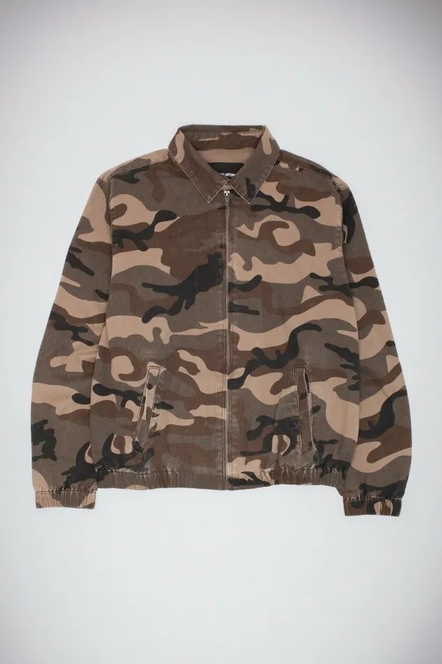 Men Washed Camo Harrington Fucking Awesome Jackets
