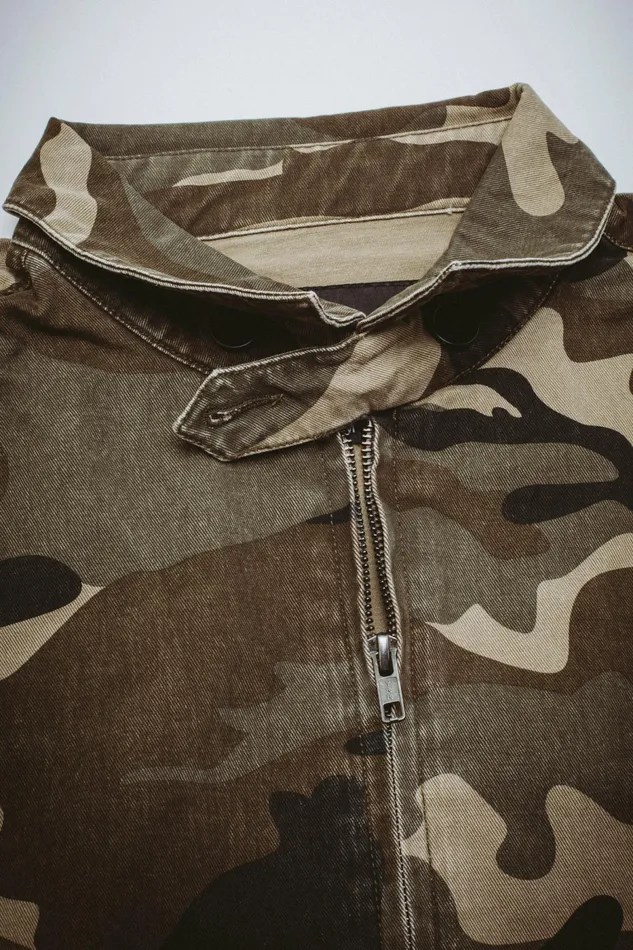 Men Washed Camo Harrington Fucking Awesome Jackets