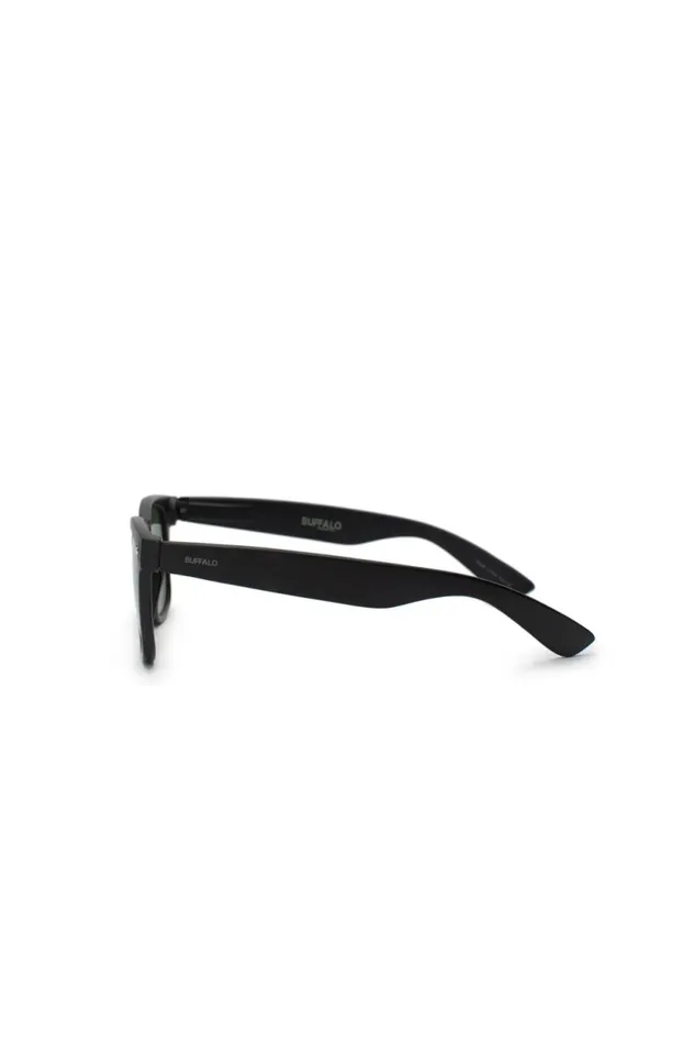 Men Wayfarer Sunglasses In Matte Black Black Buffalo David Bitton Sunglasses