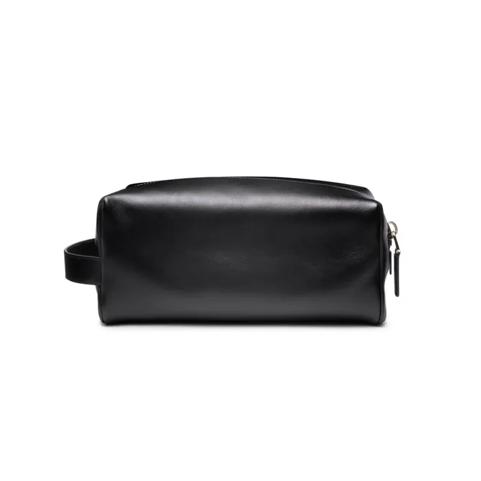 MenWomen Black Leather Pouch Santoni Small Leather Goods