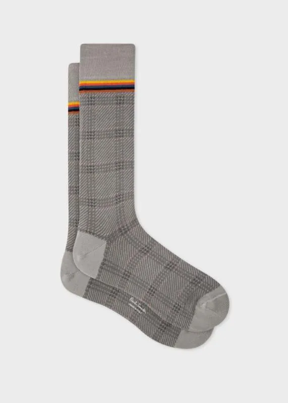 Mens 039Artist Stripe039 Check Socks Paul Smith Socks