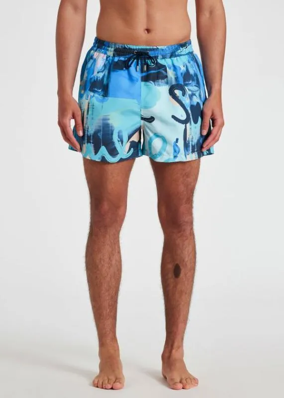 Mens 039Paint Logo039 Swim Shorts Paul Smith Swimwear