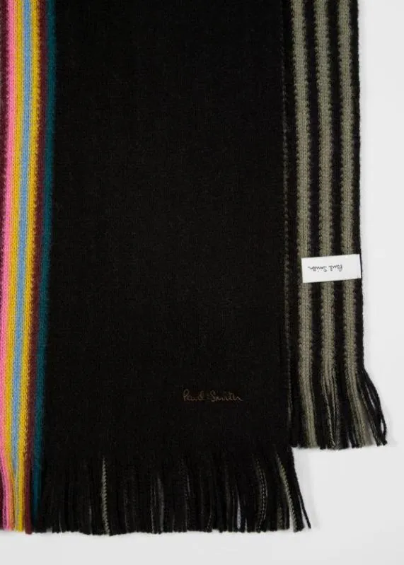 Mens 039Signature Stripe039 Edge Wool Scarf Paul Smith Scarves Mens 039Signature Stripe039 Edge Wool Scarf Paul Smith Scarves