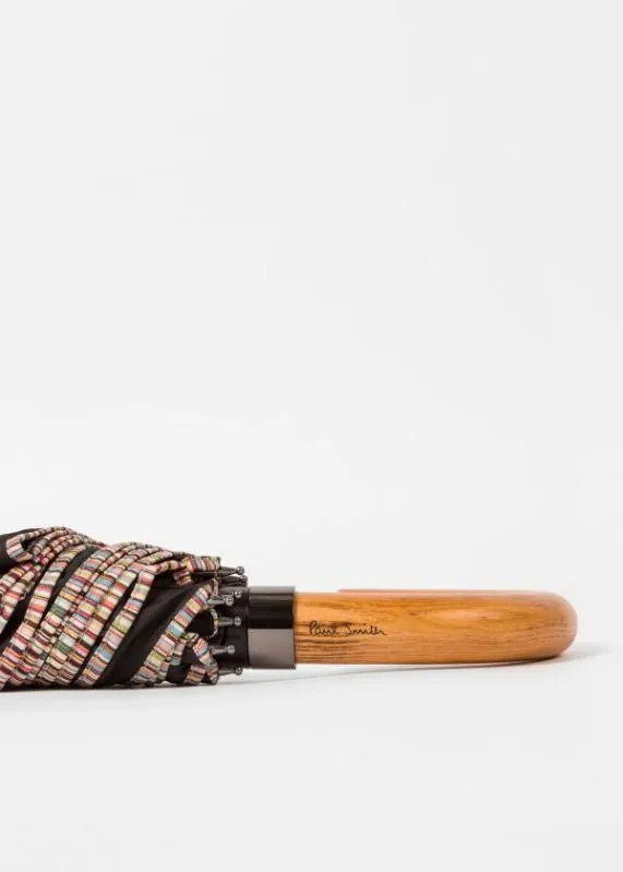 Mens 039Signature Stripe039 Trim Compact Umbrella Paul Smith Travel and Luggage