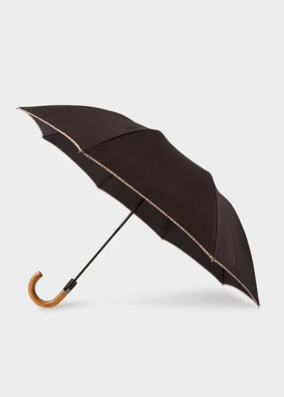 Mens 039Signature Stripe039 Trim Compact Umbrella Paul Smith Travel and Luggage