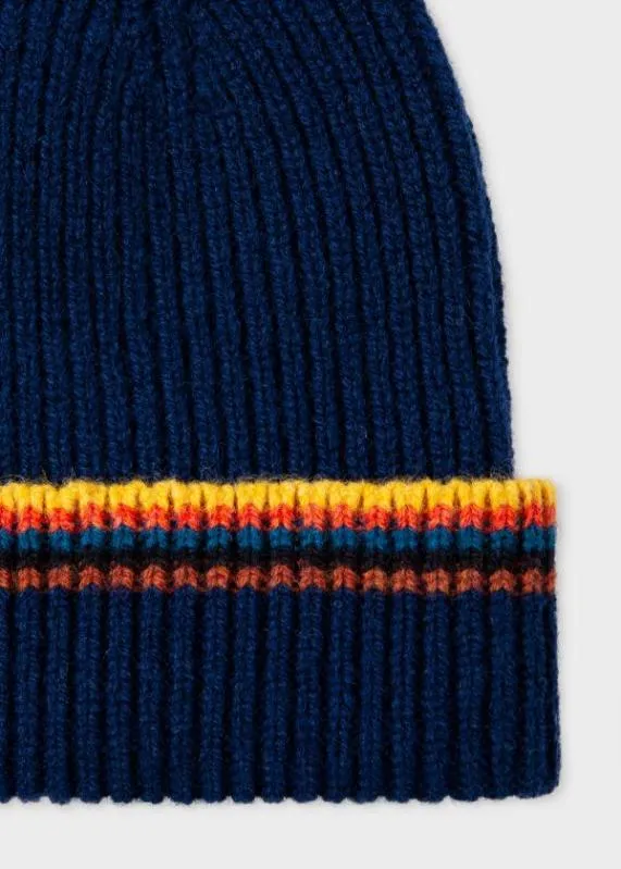 Mens Beanie With 039Artist Stripe039 Trim Paul Smith Hats and Gloves
