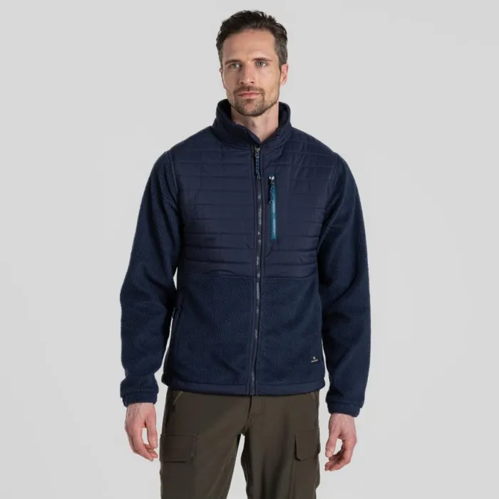 Mens Full Zip Fleece Craghoppers Montadale Insulating Hybrid Jacket Blue Navy