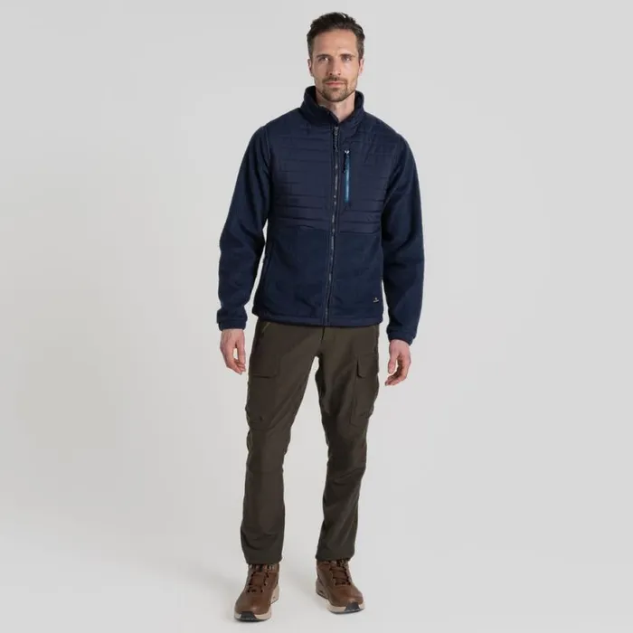 Mens Full Zip Fleece Craghoppers Montadale Insulating Hybrid Jacket Blue Navy