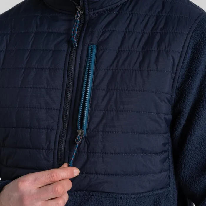 Mens Full Zip Fleece Craghoppers Montadale Insulating Hybrid Jacket Blue Navy