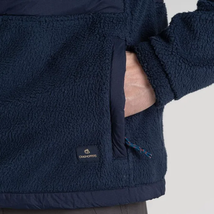 Mens Full Zip Fleece Craghoppers Montadale Insulating Hybrid Jacket Blue Navy