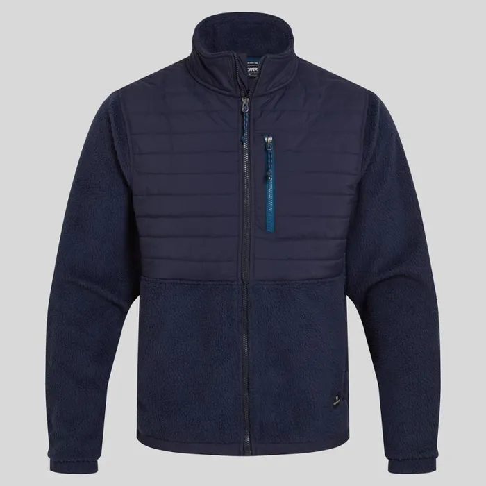 Mens Full Zip Fleece Craghoppers Montadale Insulating Hybrid Jacket Blue Navy