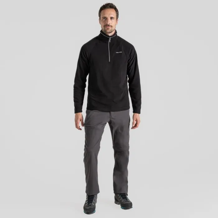 Mens Half Zip Fleece Craghoppers Corey VI Half Zip Fleece Black