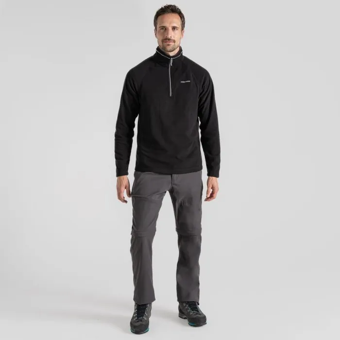 Mens Half Zip Fleece Craghoppers Corey VI Half Zip Fleece Black
