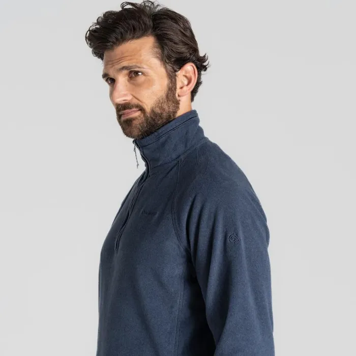 Mens Half Zip Fleece Craghoppers Corey VI Half Zip Fleece Blue Navy Marl