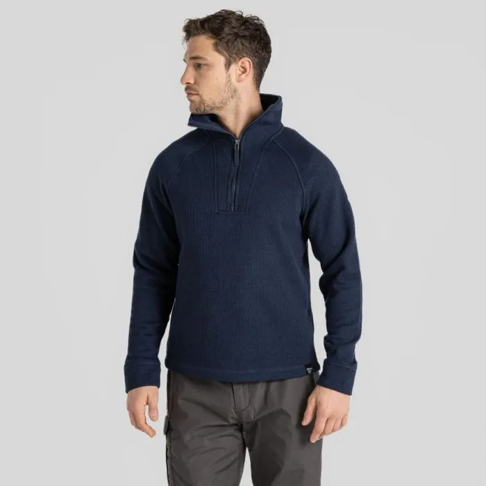 Mens Half Zip Fleece Craghoppers Wole Half Zip Fleece Blue Navy Marl