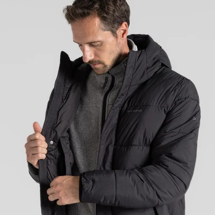 Mens Insulated Jackets Craghoppers Cormac Hooded Insulating Jacket Black