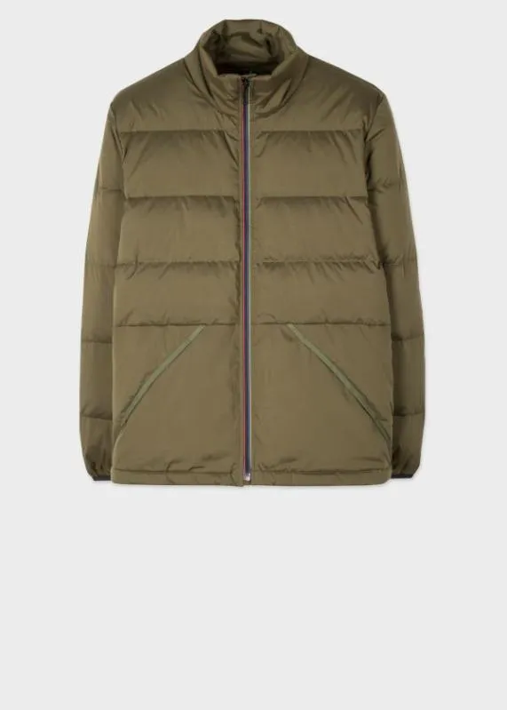 Mens Khaki Padded Down Coat Paul Smith Coats and Jackets