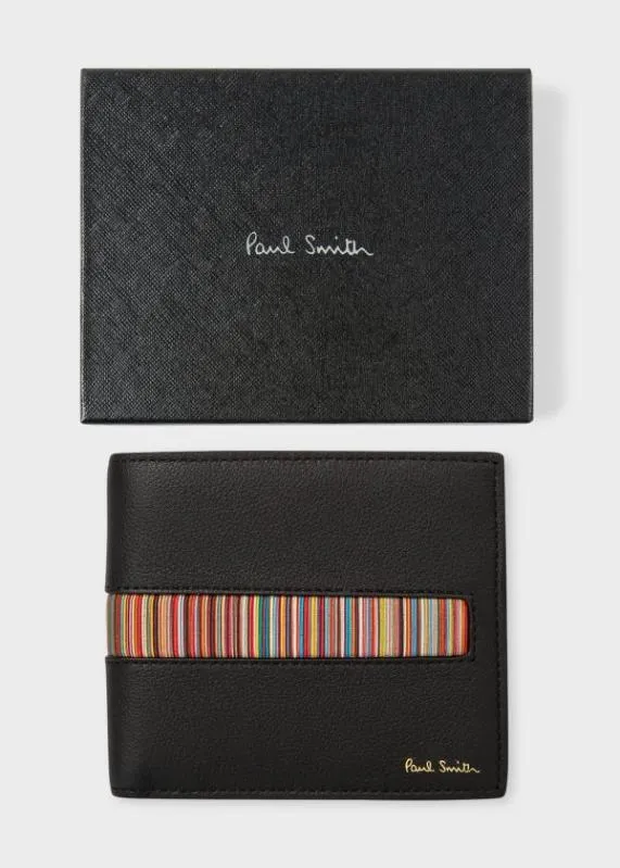 Mens Leather Billfold Wallet With 039Signature Stripe039 Insert Paul Smith Monogrammed Gifts