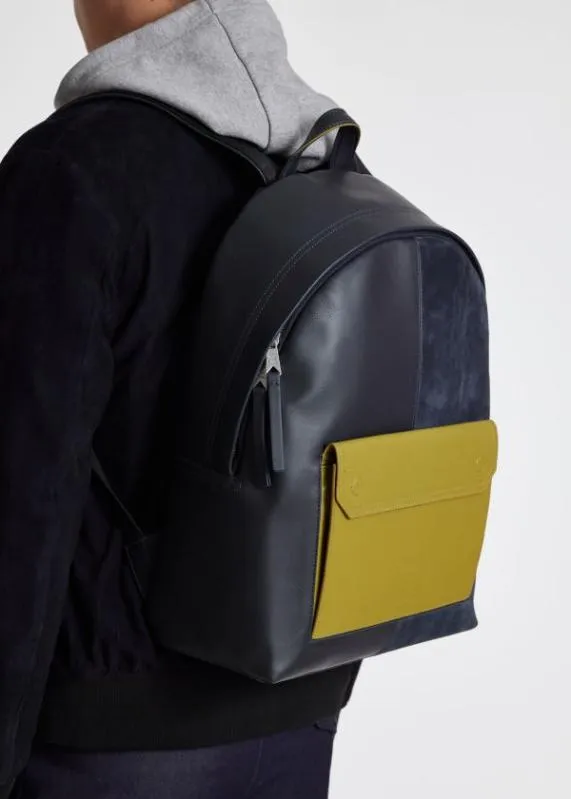 Mens Leather Contrast Pocket Backpack Paul Smith Bags Mens Leather Contrast Pocket Backpack Paul Smith Bags
