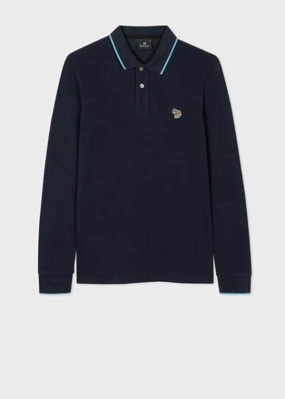 Mens LongSleeve Zebra Logo Polo Shirt Paul Smith Polo Shirts